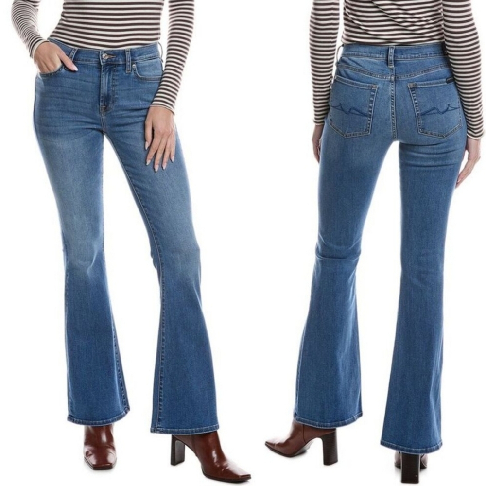 7FAM 7 For All Mankind "Ali" Midrise Flare Bootcut Jeans Blue | Women's Size 30